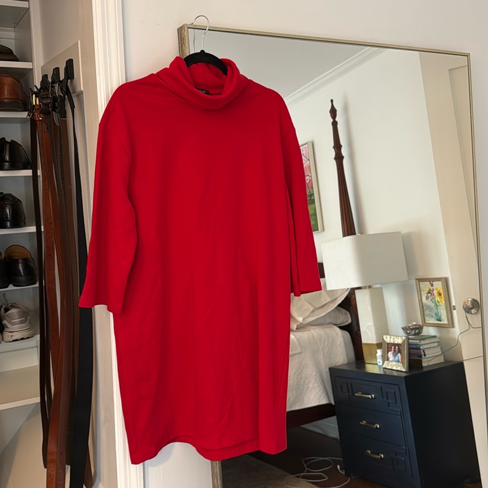 ZARA RED COWL NECK DRESS